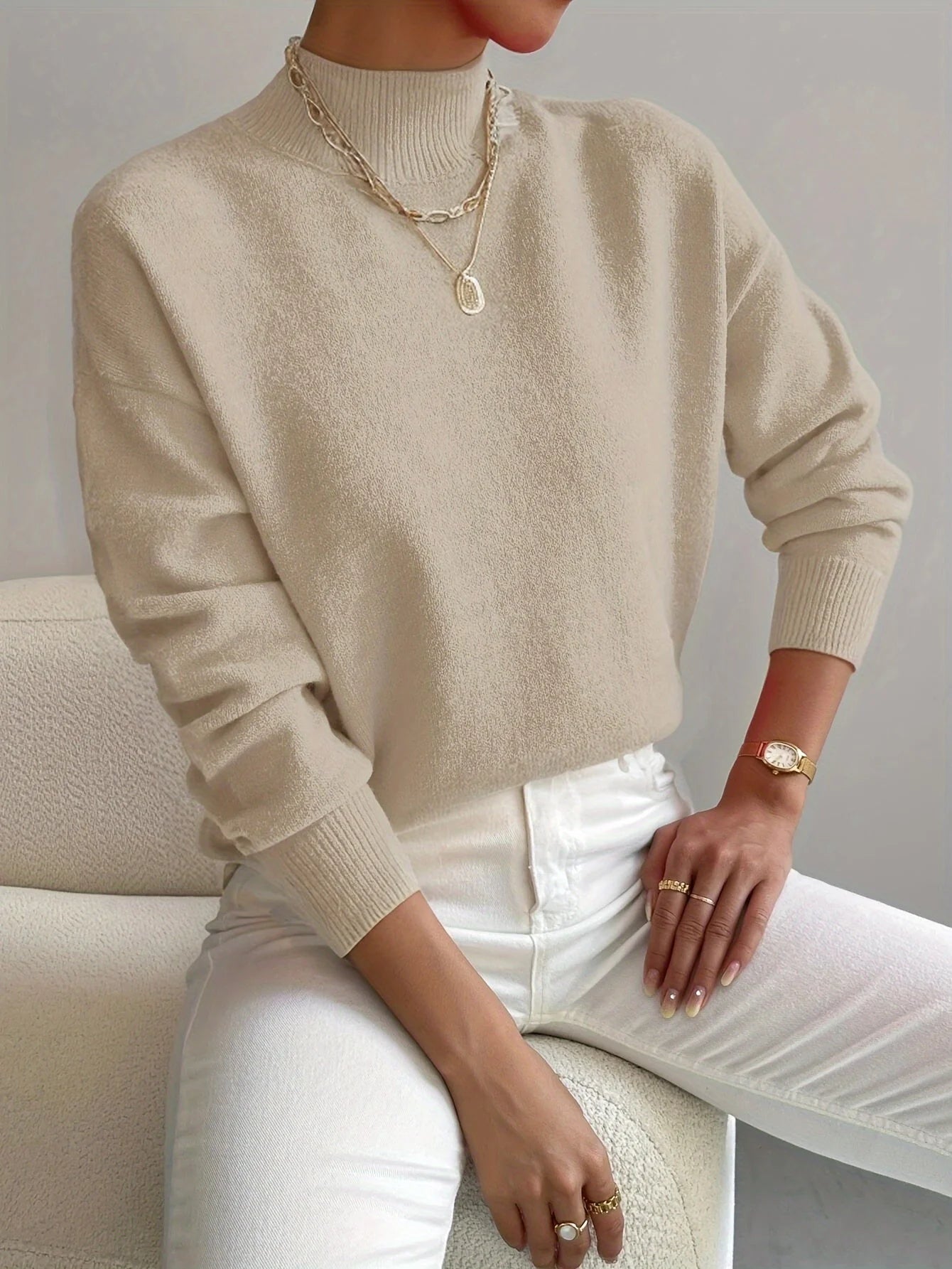 Nuana Emilia | Damen Langarm Pullover Oberteil