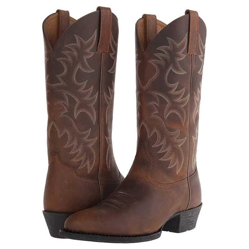 Nuana Emilia Damen Schicke Cowboy-Stiefel mit stilvollen Details
