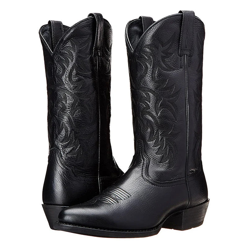 Nuana Emilia Damen Schicke Cowboy-Stiefel mit stilvollen Details