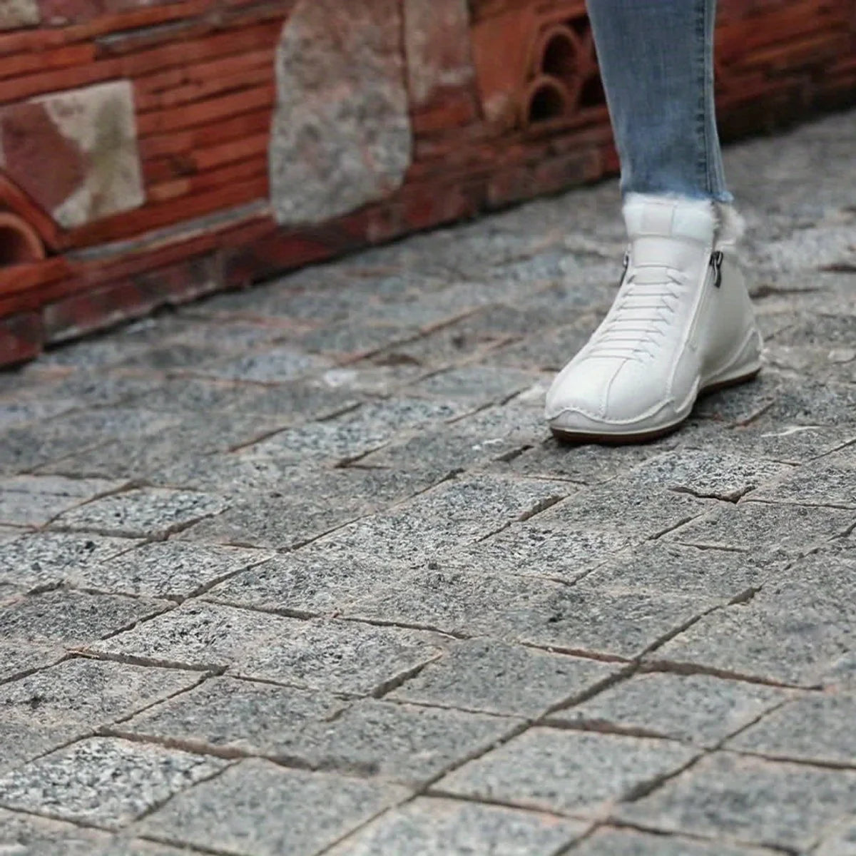 Nuana Frieda | Damen Gefütterte Ankle Boots Kunstleder Reißverschluss Winterstiefeletten