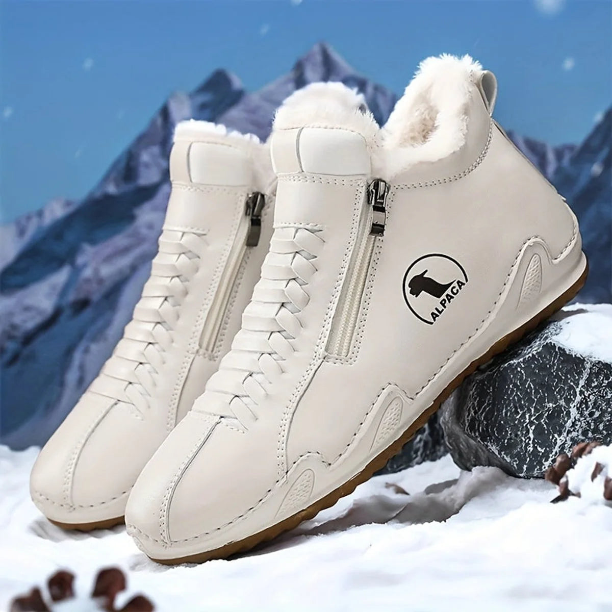 Nuana Frieda | Damen Gefütterte Ankle Boots Kunstleder Reißverschluss Winterstiefeletten