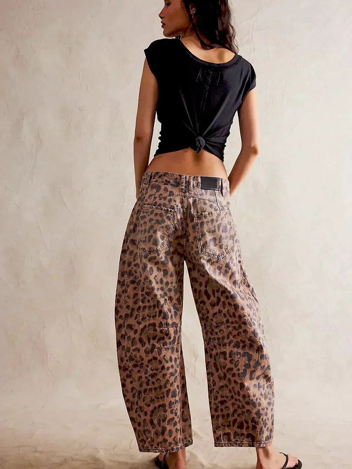 Nuana Gabriela | Damen Bedruckte Jeans mit Weitem Bein
