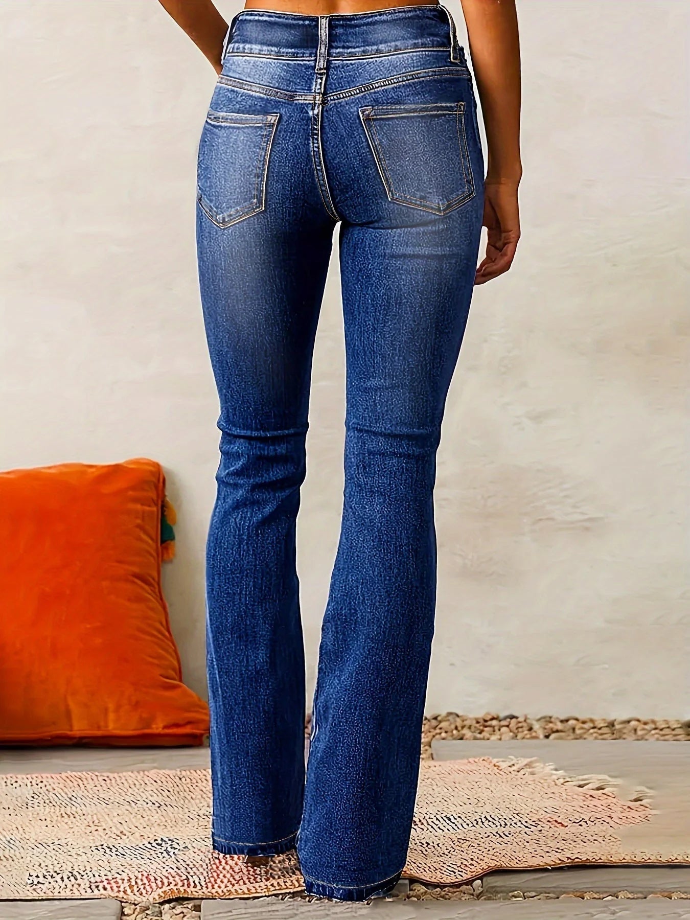 Nuana Greta | Damen High-Waist Jeans mit weitem Bein