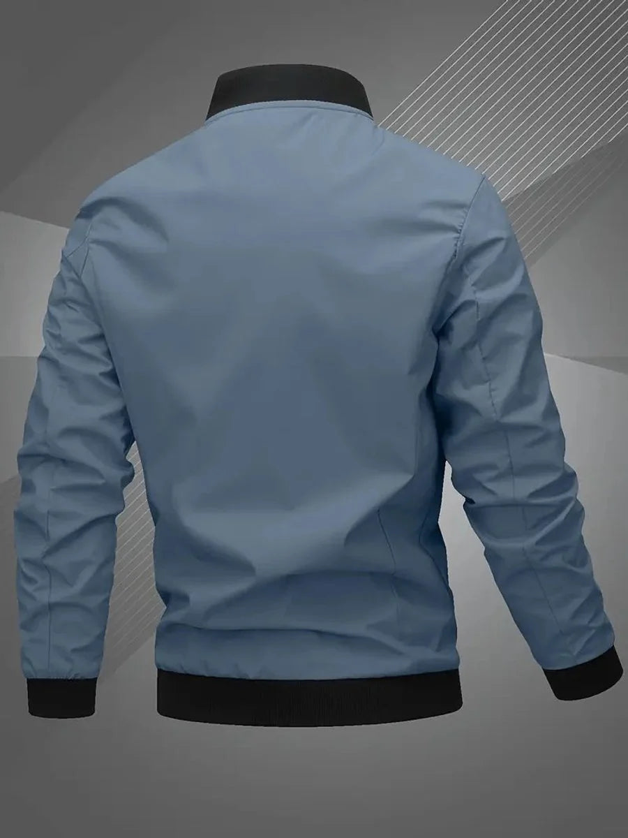 Nuana | Herren Bomber Jacket Lässige Polyester Collegejacke Mit Baseball-Kragen