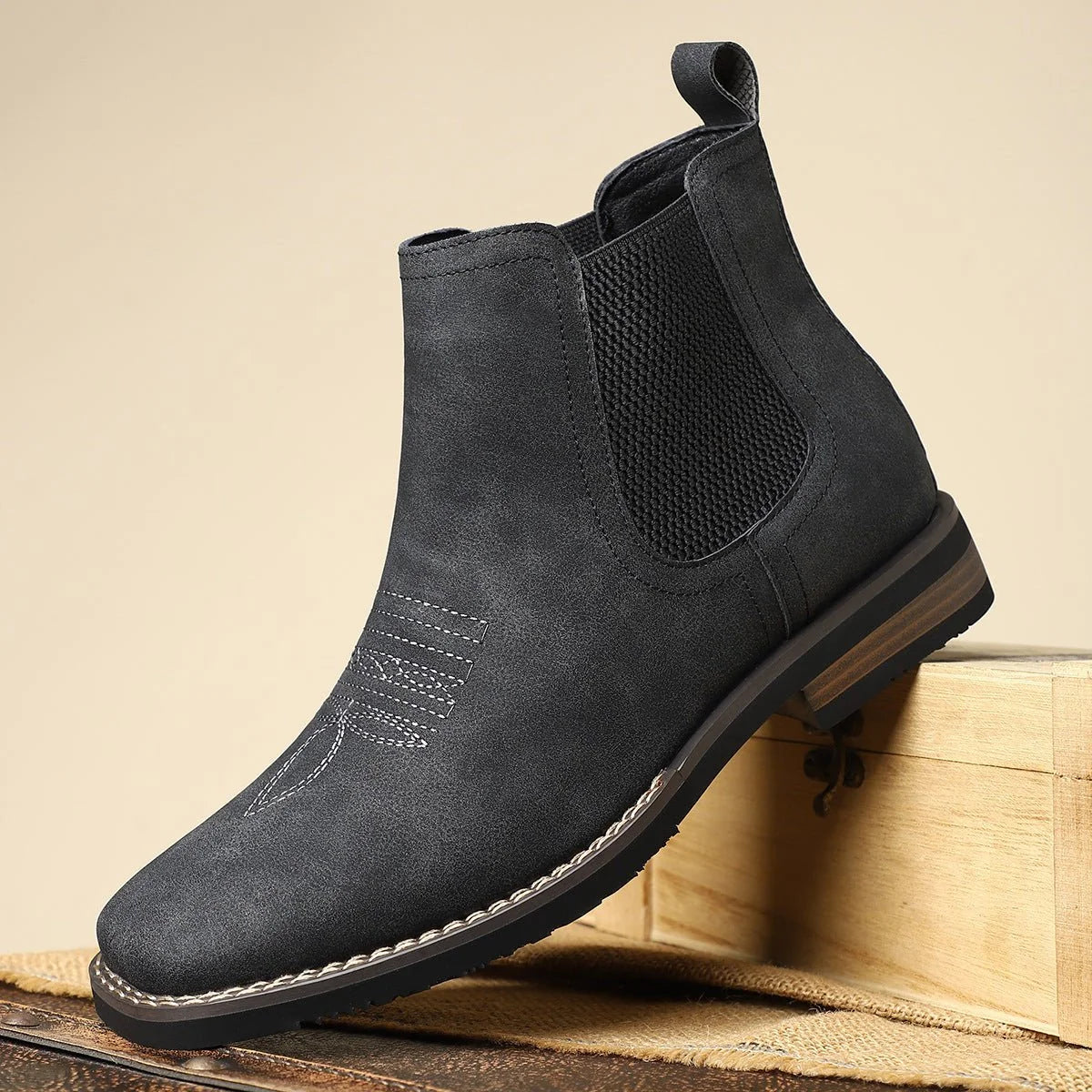 Nuana | Herren Chelsea Mens Boots Slip-on Stiefeletten Kunstleder