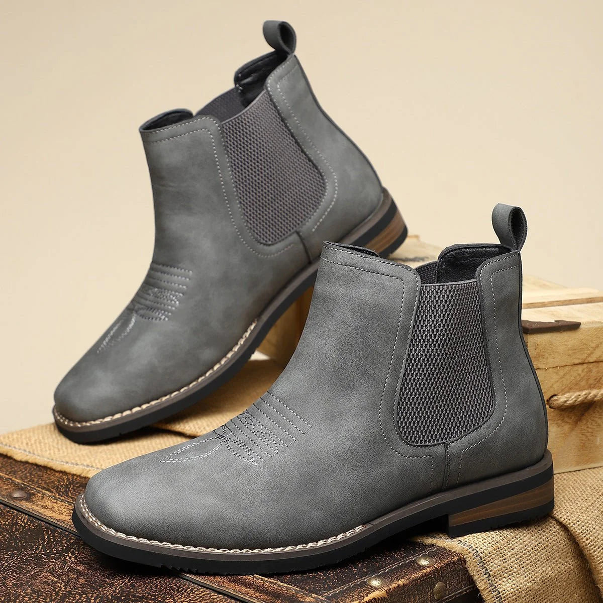 Nuana | Herren Chelsea Mens Boots Slip-on Stiefeletten Kunstleder