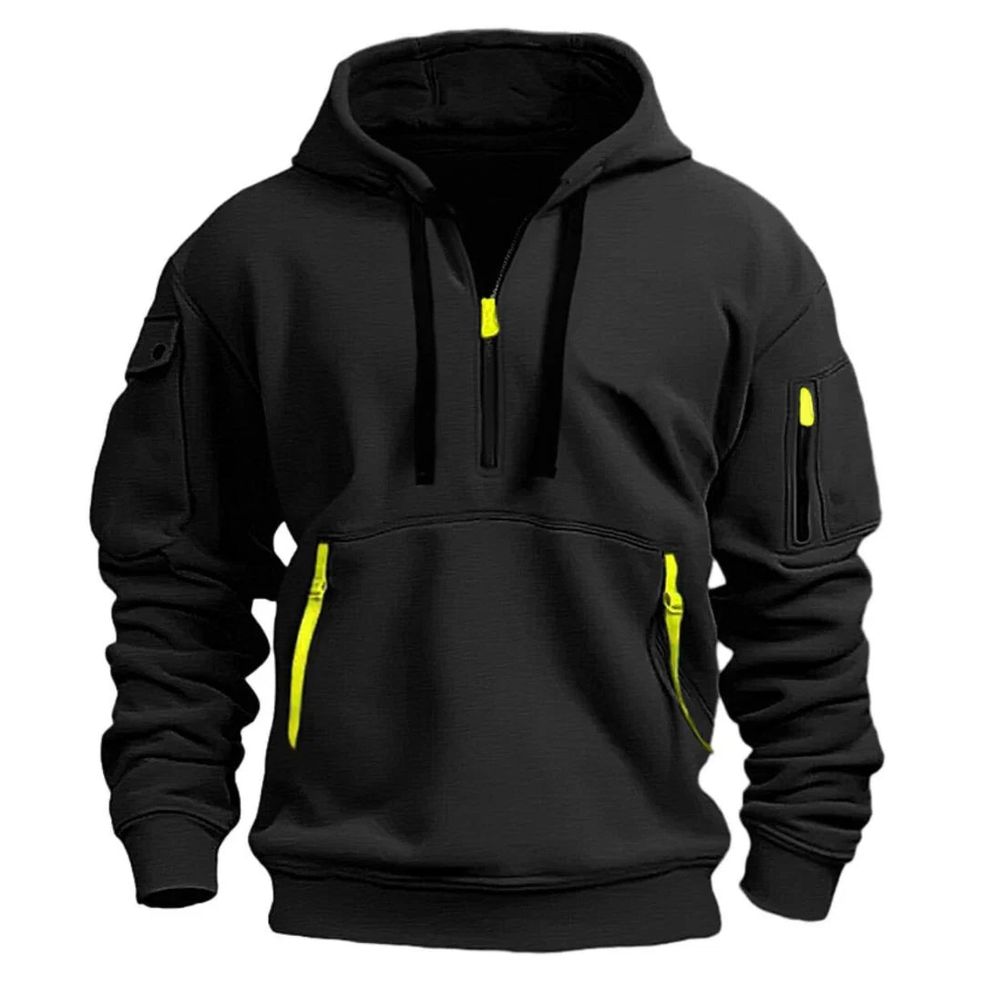 Nuana | Herren Freizeit Hoodie mit Reißverschluss-Taschen
