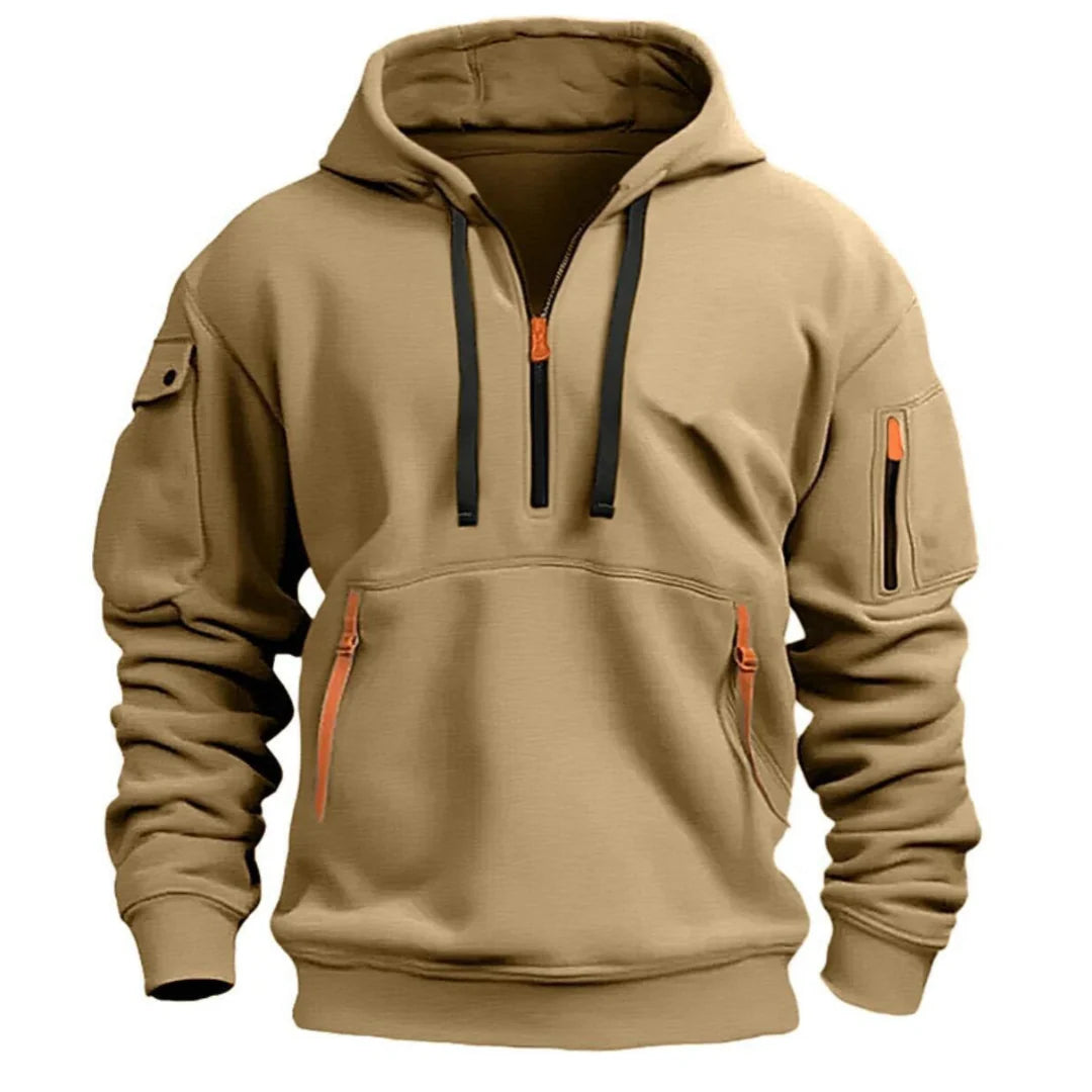 Nuana | Herren Freizeit Hoodie mit Reißverschluss-Taschen