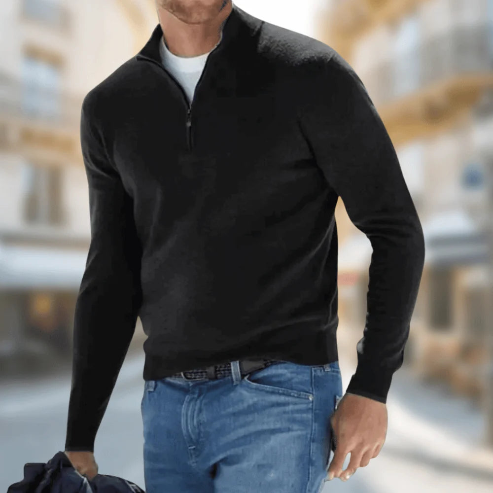 Nuana | Herren Freizeitpullover mit Reißverschluss am Kragen