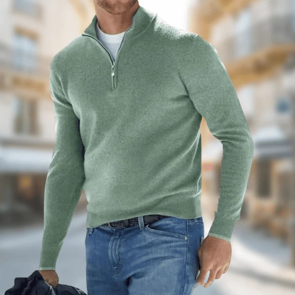Nuana | Herren Freizeitpullover mit Reißverschluss am Kragen