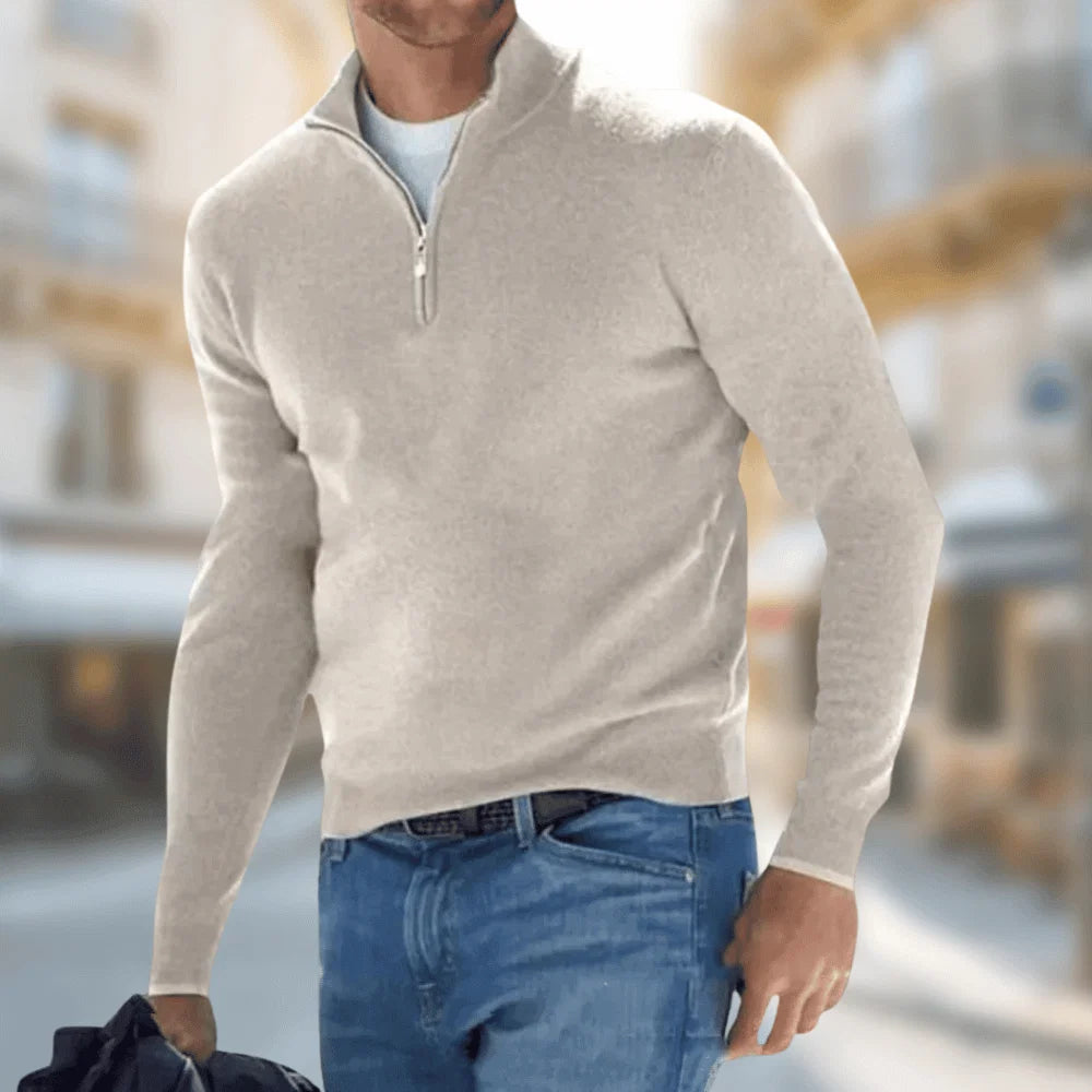 Nuana | Herren Freizeitpullover mit Reißverschluss am Kragen