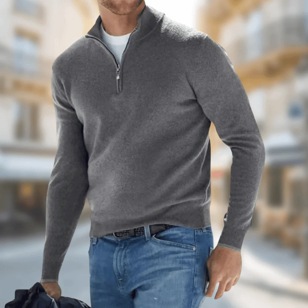 Nuana | Herren Freizeitpullover mit Reißverschluss am Kragen