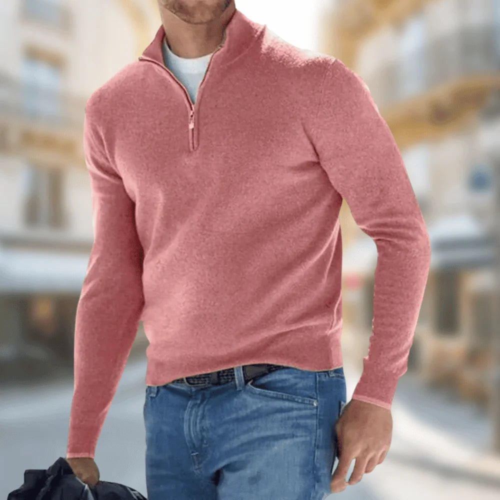 Nuana | Herren Freizeitpullover mit Reißverschluss am Kragen