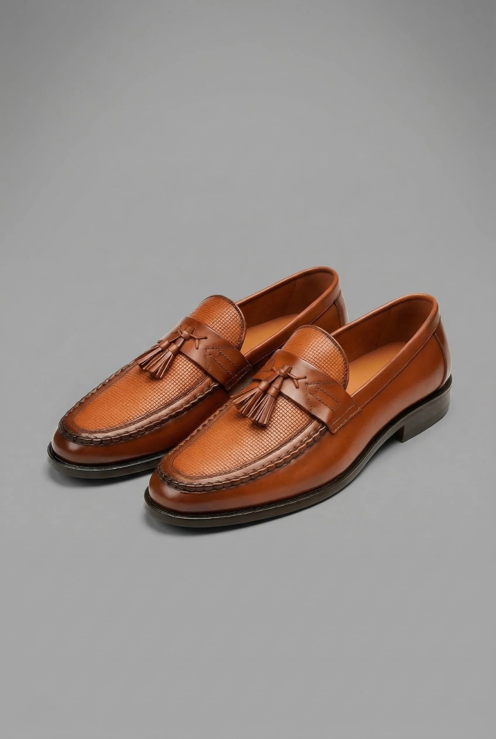 Nuana | Herren Geflochtene Quasten-Slipper Klassische Leder-Loafer