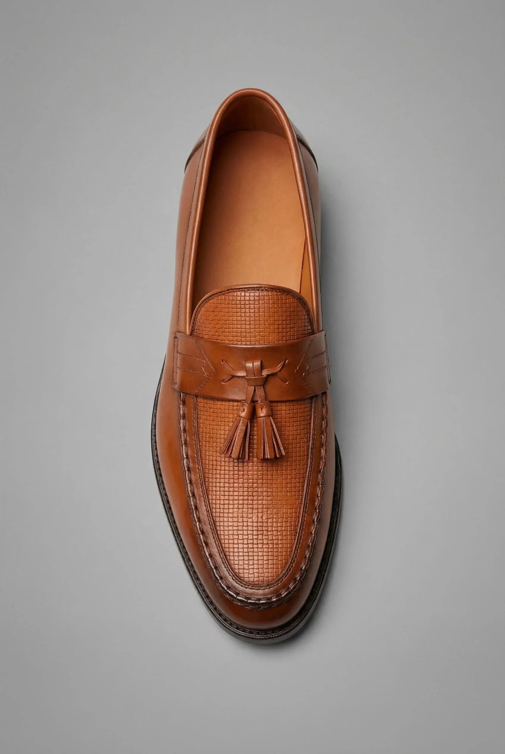 Nuana | Herren Geflochtene Quasten-Slipper Klassische Leder-Loafer