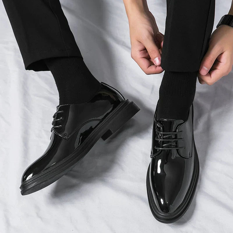 Nuana | Herren Glänzende Schnür-Derby-Schuhe