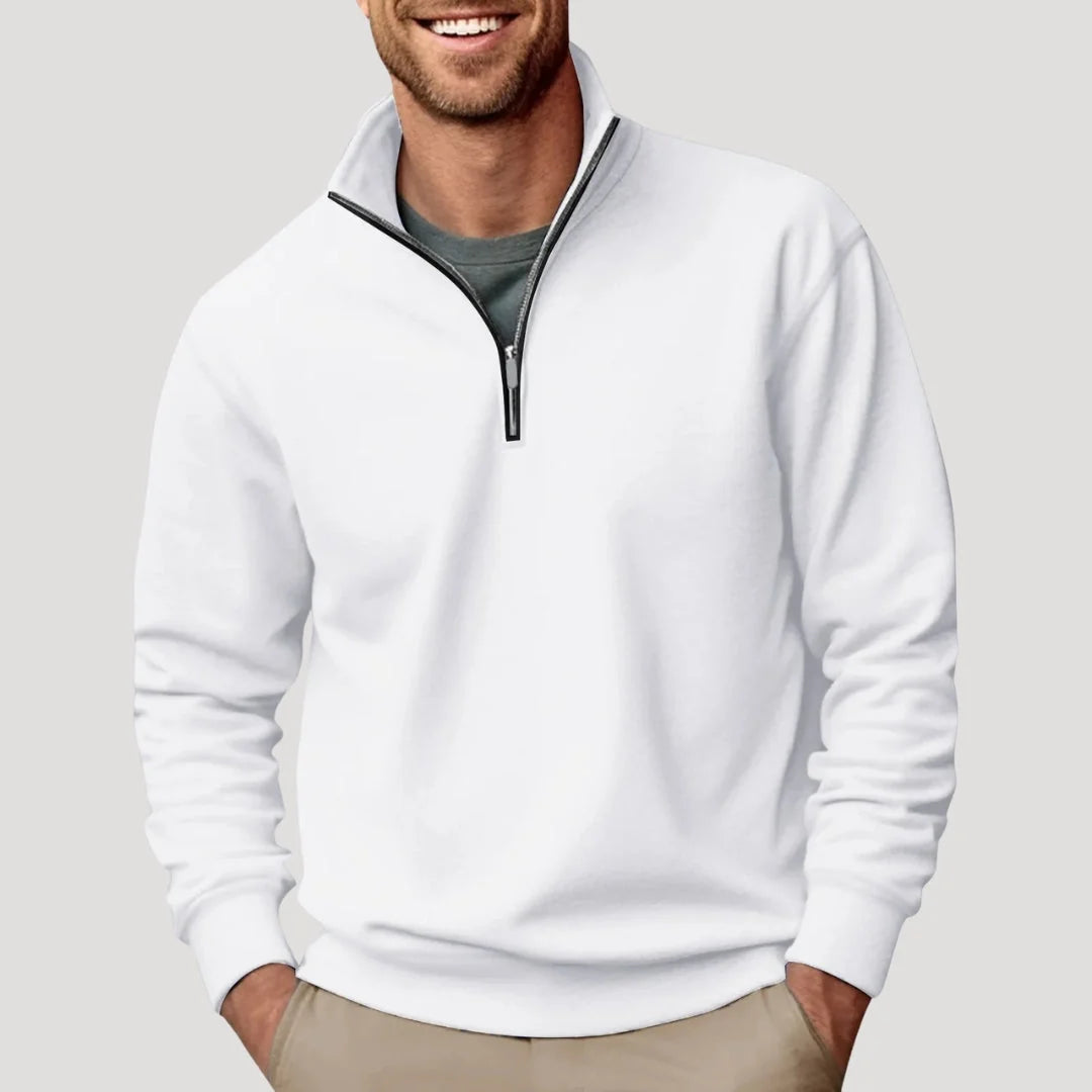 Nuana | Herren Klassischer Pullover mit Viertelreißverschluss