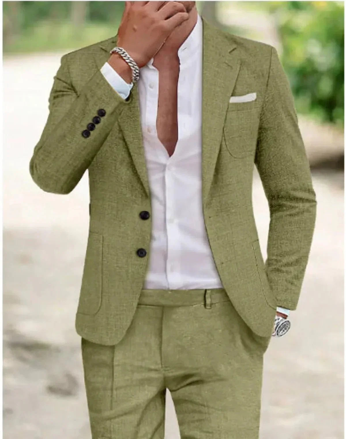 Nuana | Herren Klassischer Zweiknopf-Hochzeitsanzug-Set