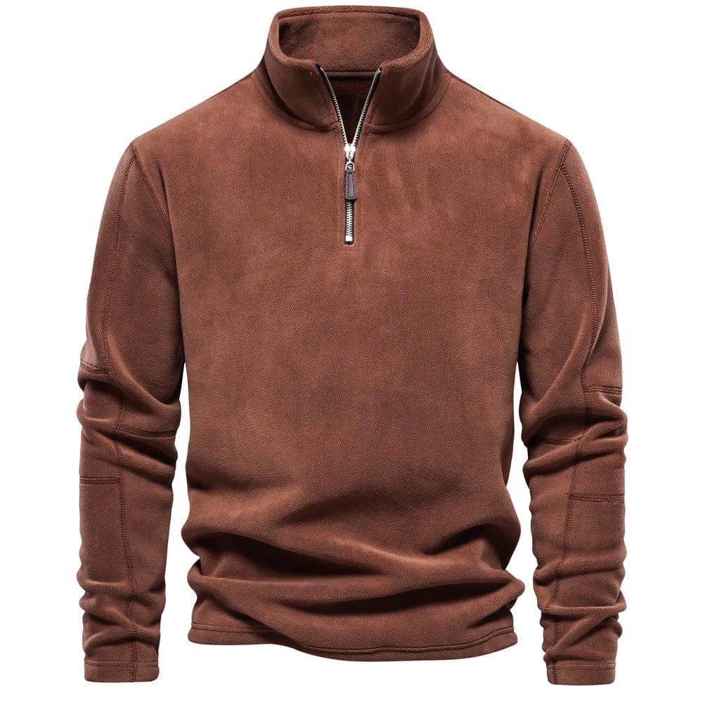 Nuana | Herren Klassisches Sweatshirt mit Viertelreißverschluss am Kragen