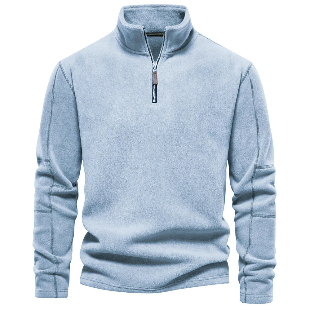 Nuana | Herren Klassisches Sweatshirt mit Viertelreißverschluss am Kragen