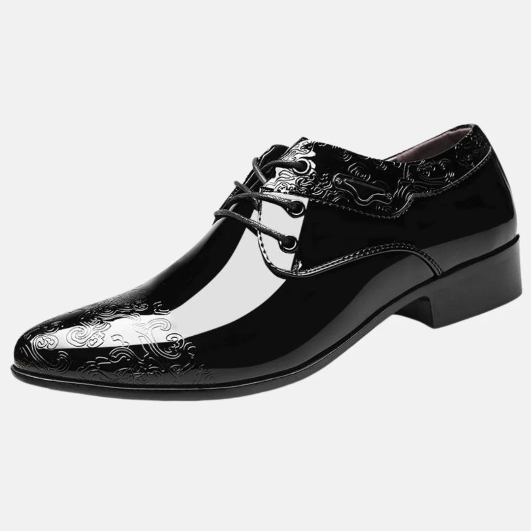 Nuana | Herren Lacklederschuhe Schnürschuhe Derby Formell Geprägt