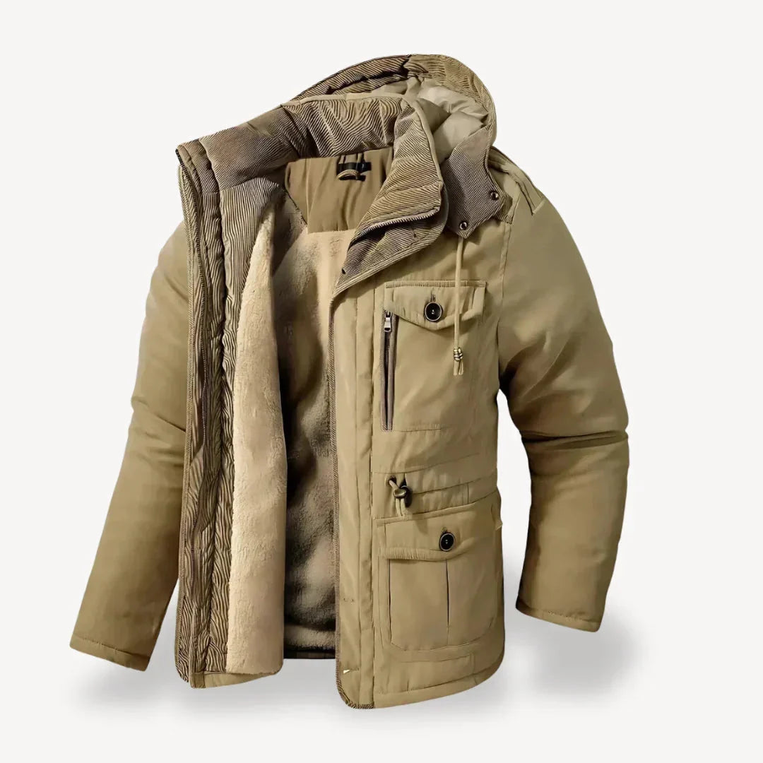 Nuana | Herren Robuste Winterjacke mit Fleece-Futter