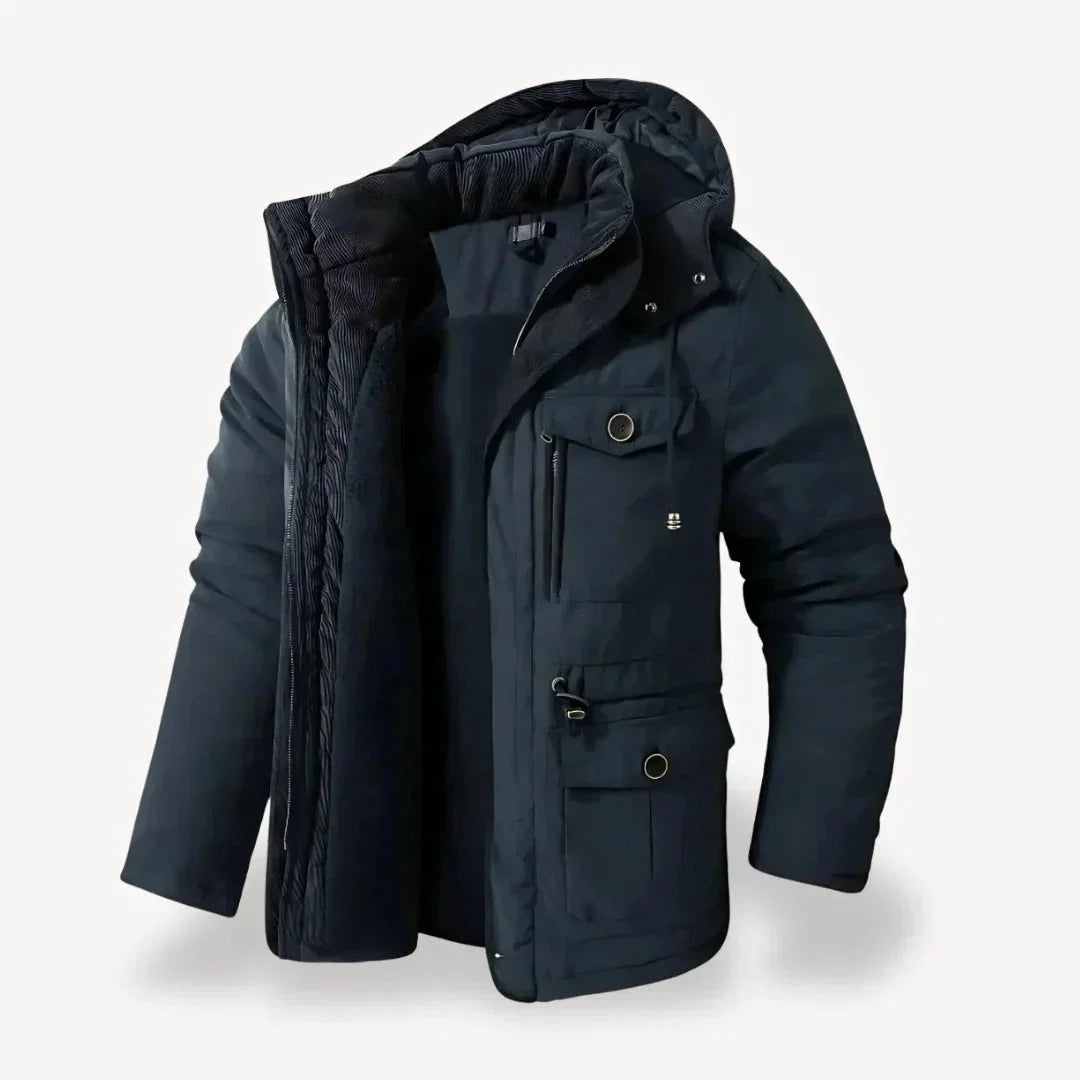 Nuana | Herren Robuste Winterjacke mit Fleece-Futter