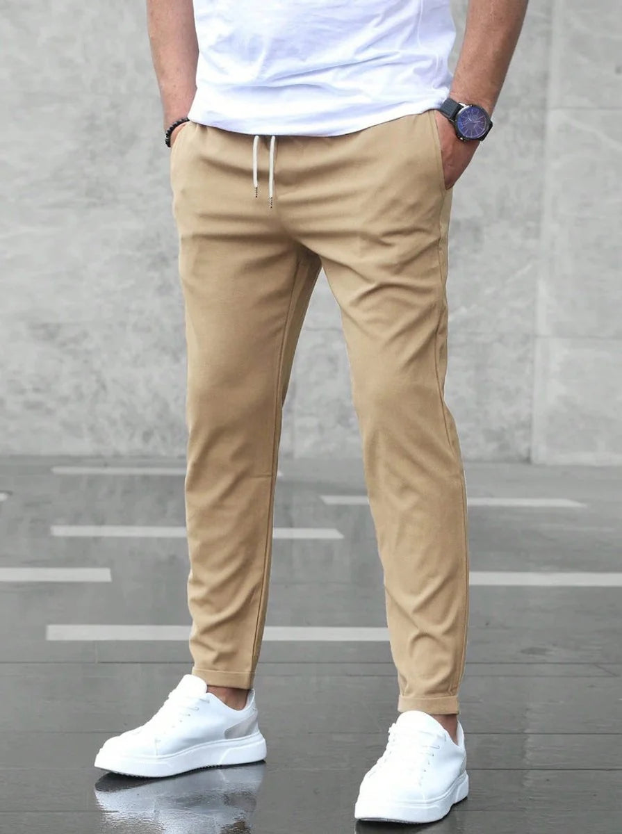 Nuana | Herren Slim-Fit Jogger-Chino Hose mit Kordelzug