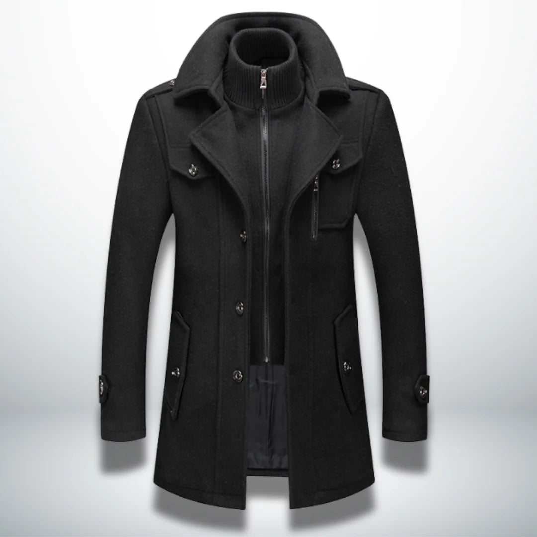 Nuana | Herren Smart-Casual Mantel mit Knopfverschluss