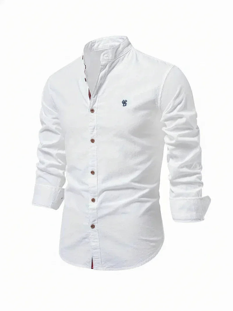 Nuana | Herren Stehkragen Knopfleiste Freizeit Shirt
