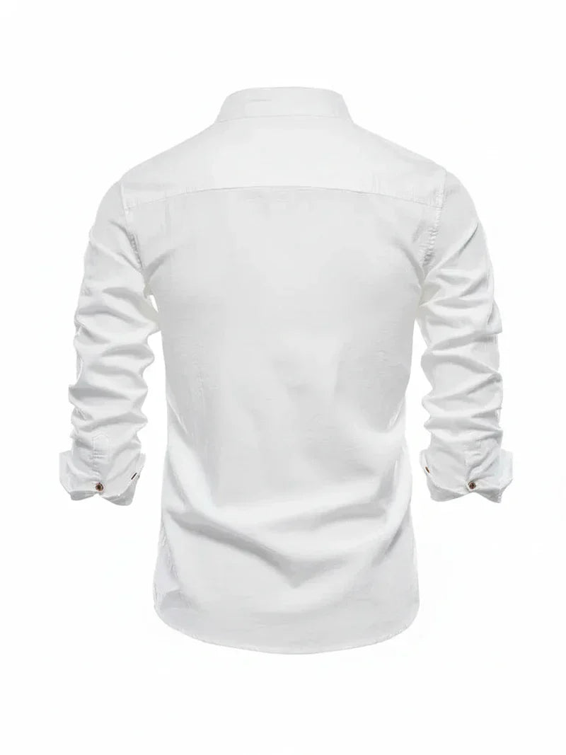 Nuana | Herren Stehkragen Knopfleiste Freizeit Shirt