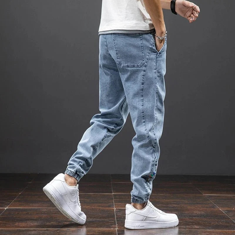 Nuana Herren Stretch Denim Jogger Hose mit elastischem Bund