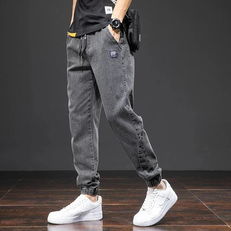 Nuana Herren Stretch Denim Jogger Hose mit elastischem Bund