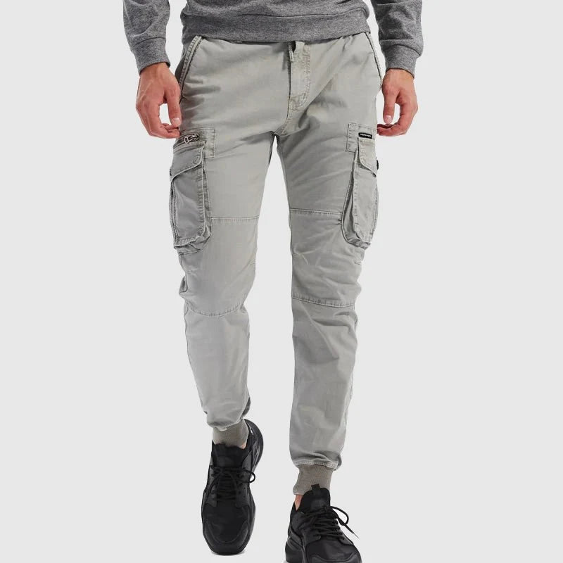 Nuana | Herren Taktische Cargo Jogger Hose Elastischer Bund