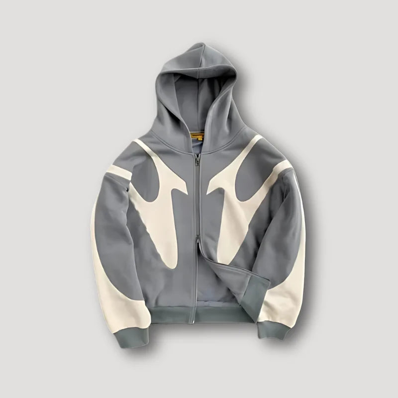Nuana | Herren Trendiger Hoodie mit Flammenmuster und Reißverschluss