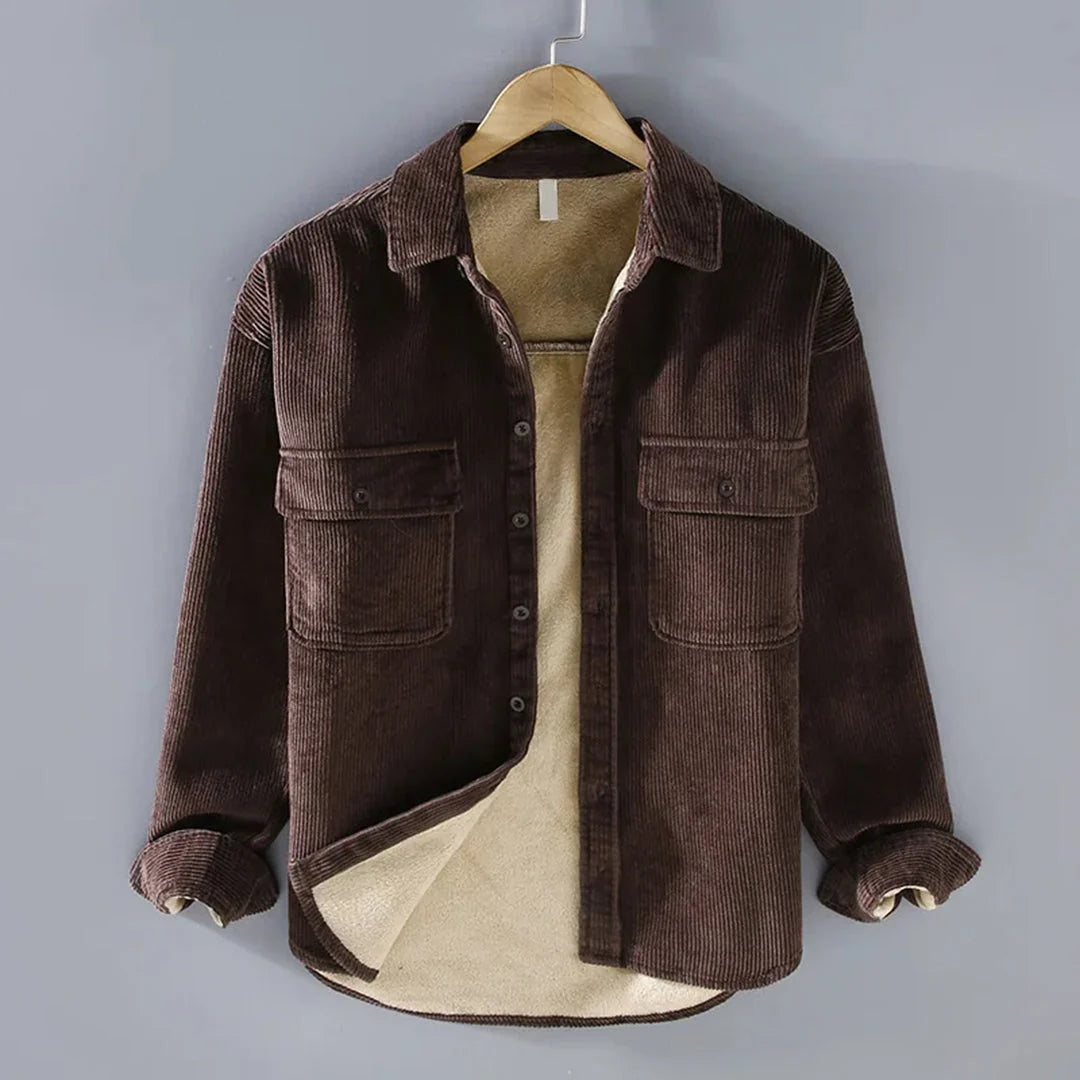 Nuana | Herren Warme Cordjacke Mit Knopfleiste