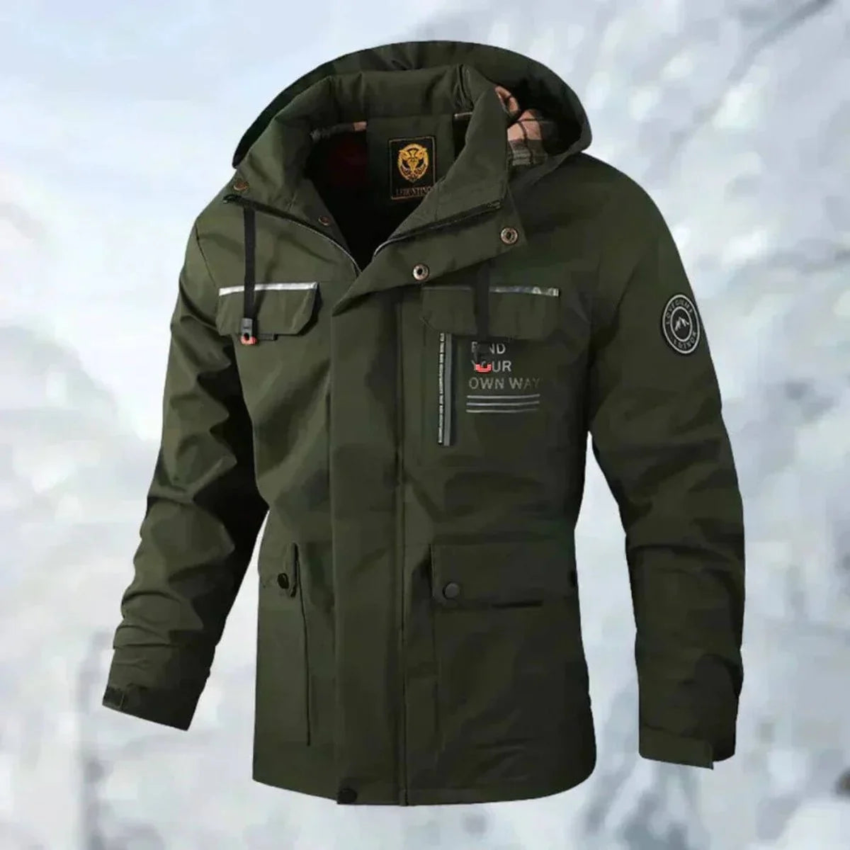 Nuana | Herren Wasserdichte Steppjacke mit Kapuze Winddichte Outdoorjacke