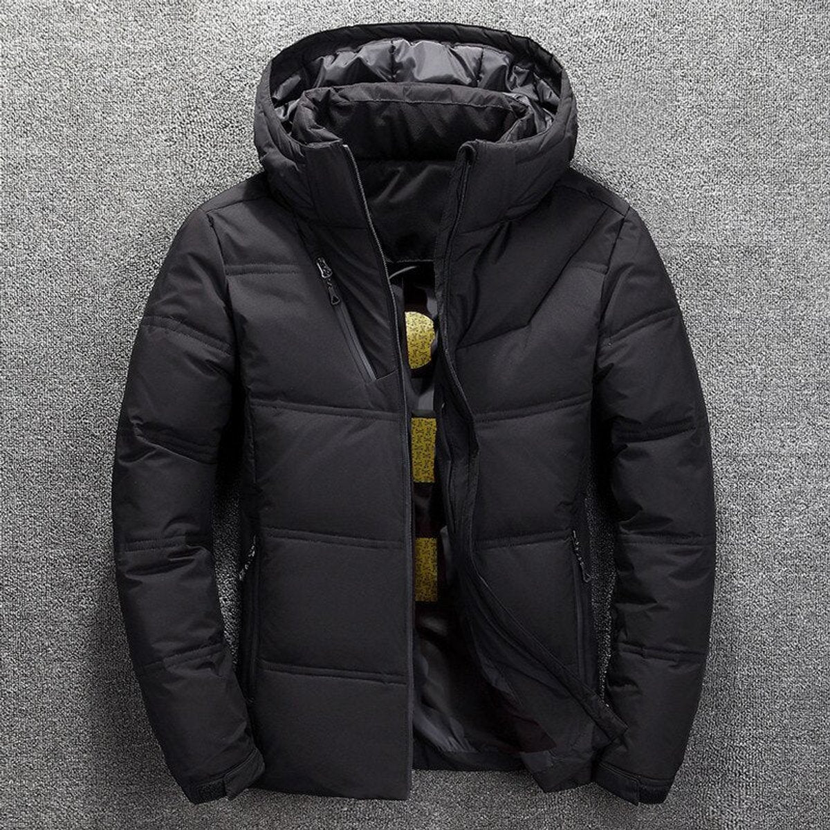 Nuana | Herren Winterjacke Gefütterte Kapuzenjacke Abnehmbarer Kapuze Polyester
