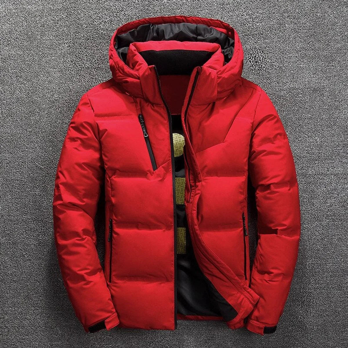 Nuana | Herren Winterjacke Gefütterte Kapuzenjacke Abnehmbarer Kapuze Polyester