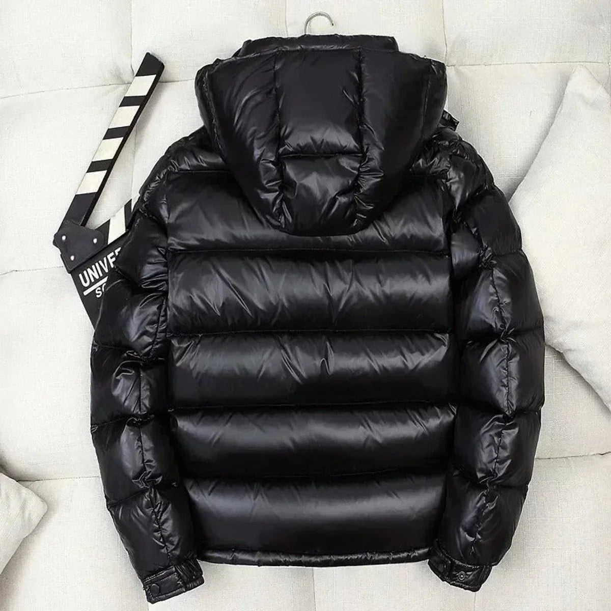 Nuana | Herren Winterjacke Glänzende Daunen-Steppjacke mit Kapuze
