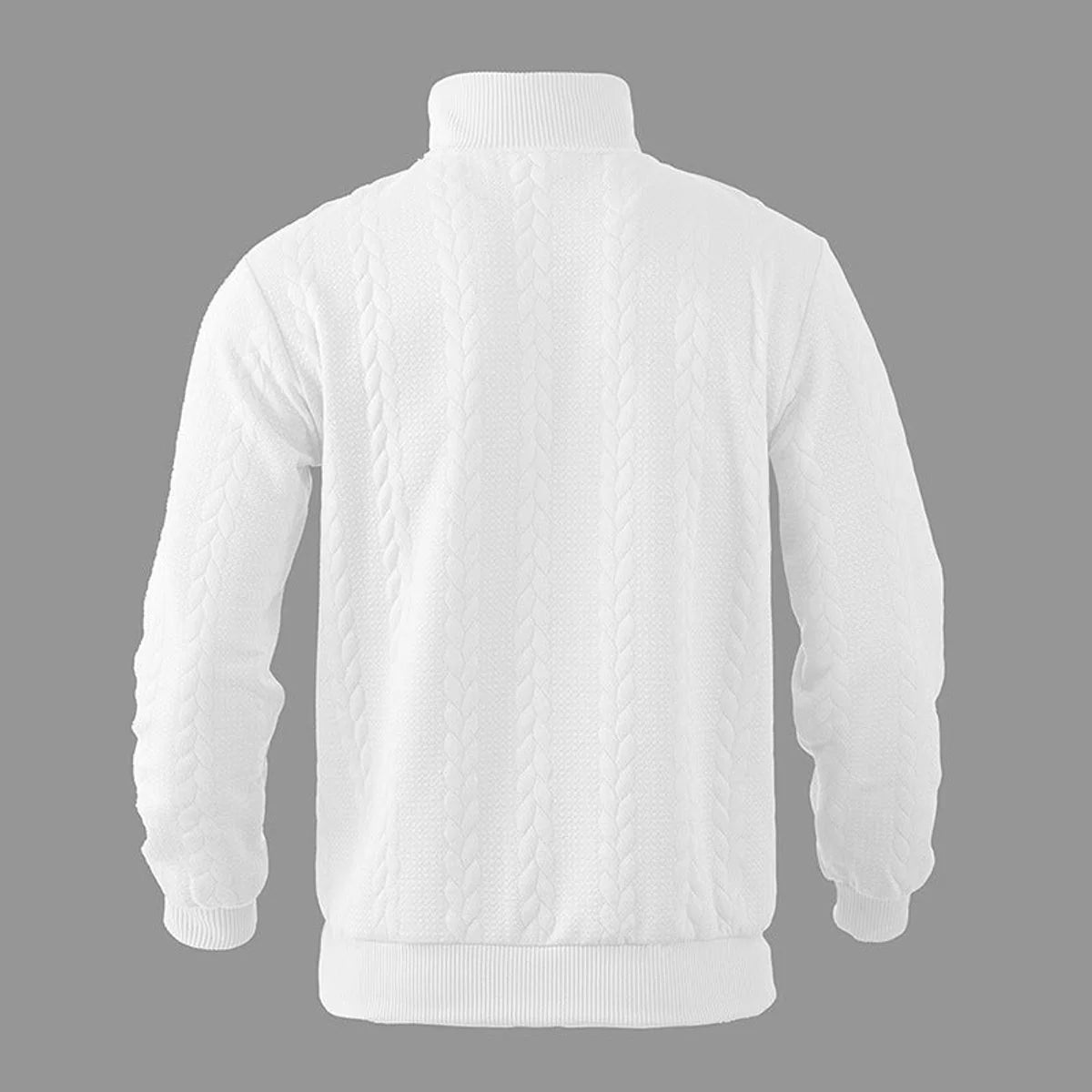 Nuana | Herren Zopfstrick-Pullover mit Viertelreißverschluss Knit Sweater
