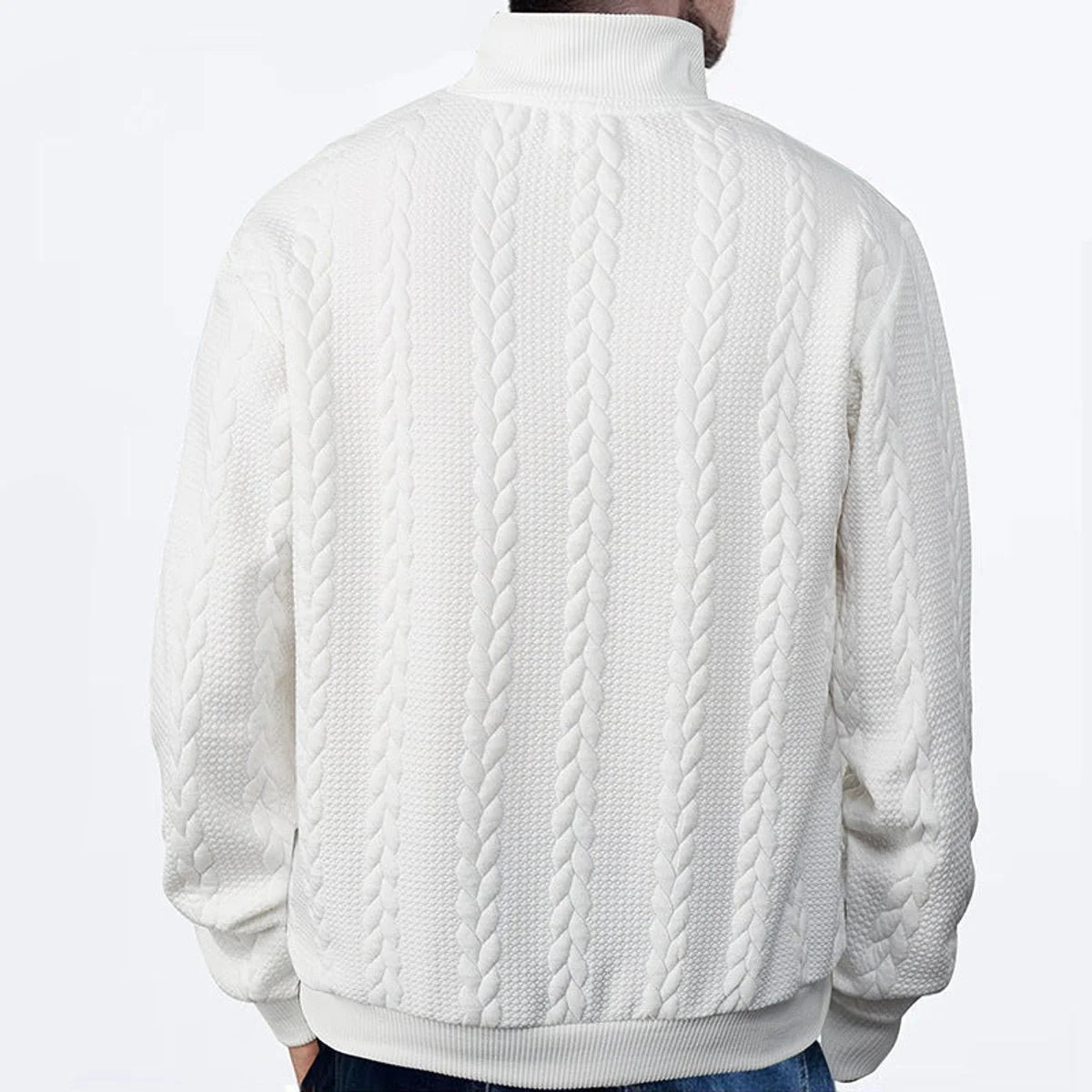 Nuana | Herren Zopfstrick-Pullover mit Viertelreißverschluss Knit Sweater
