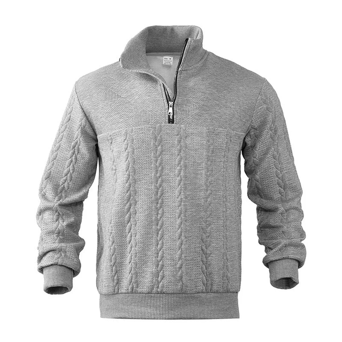 Nuana | Herren Zopfstrick-Pullover mit Viertelreißverschluss Knit Sweater