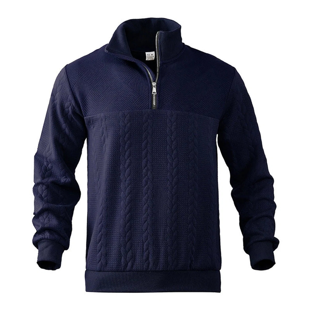 Nuana | Herren Zopfstrick-Pullover mit Viertelreißverschluss Knit Sweater