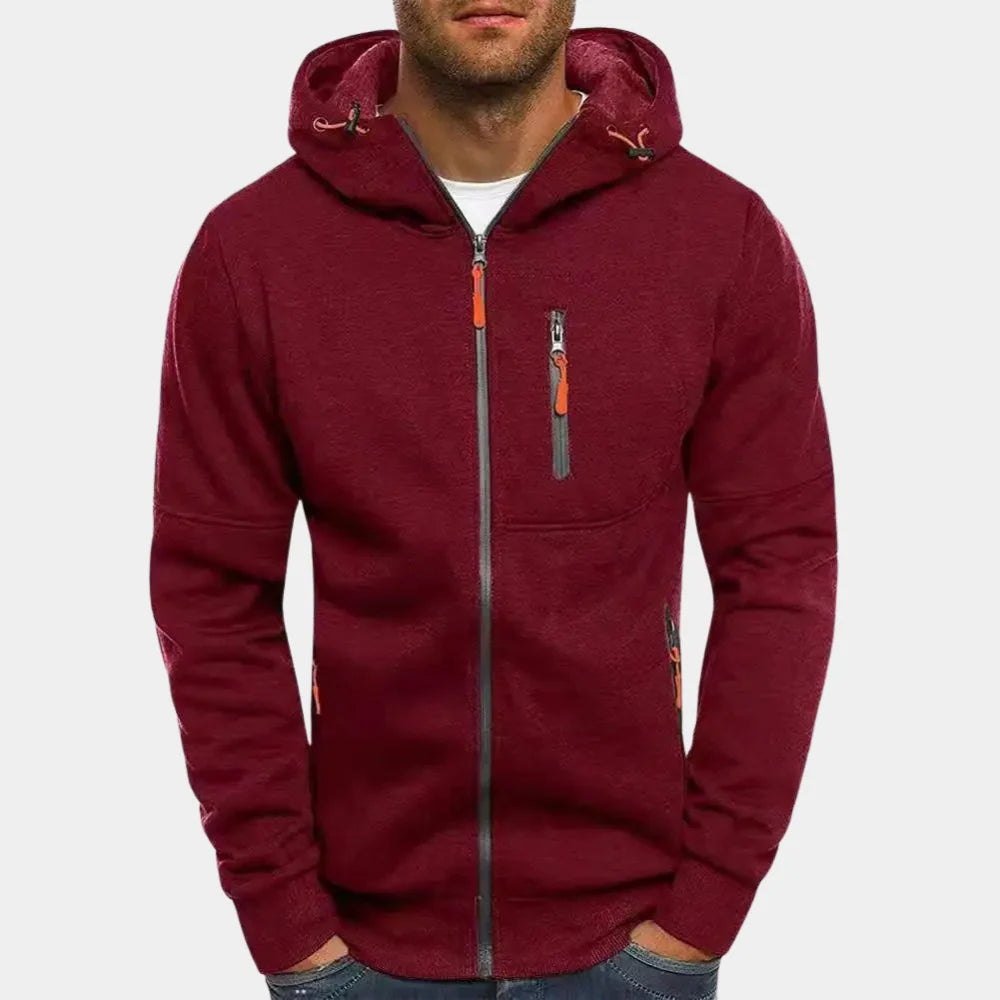 Nuana | Lässiger Herren-Hoodie mit Reißverschluss