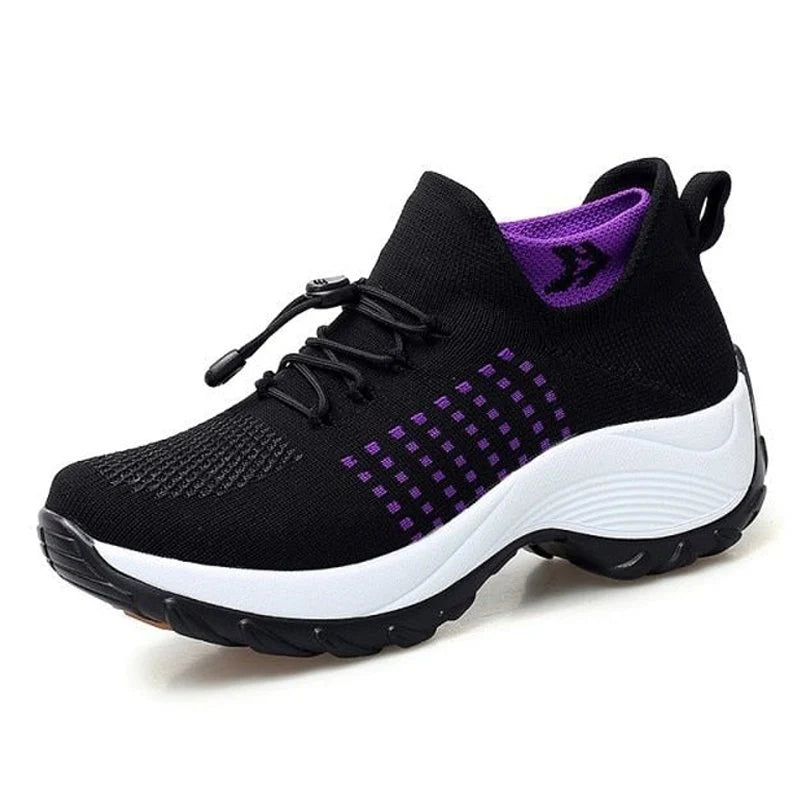 Nuana Lena | Damen Orthopädische Gedämpfte Schnürsenkel Plateau-Sneaker