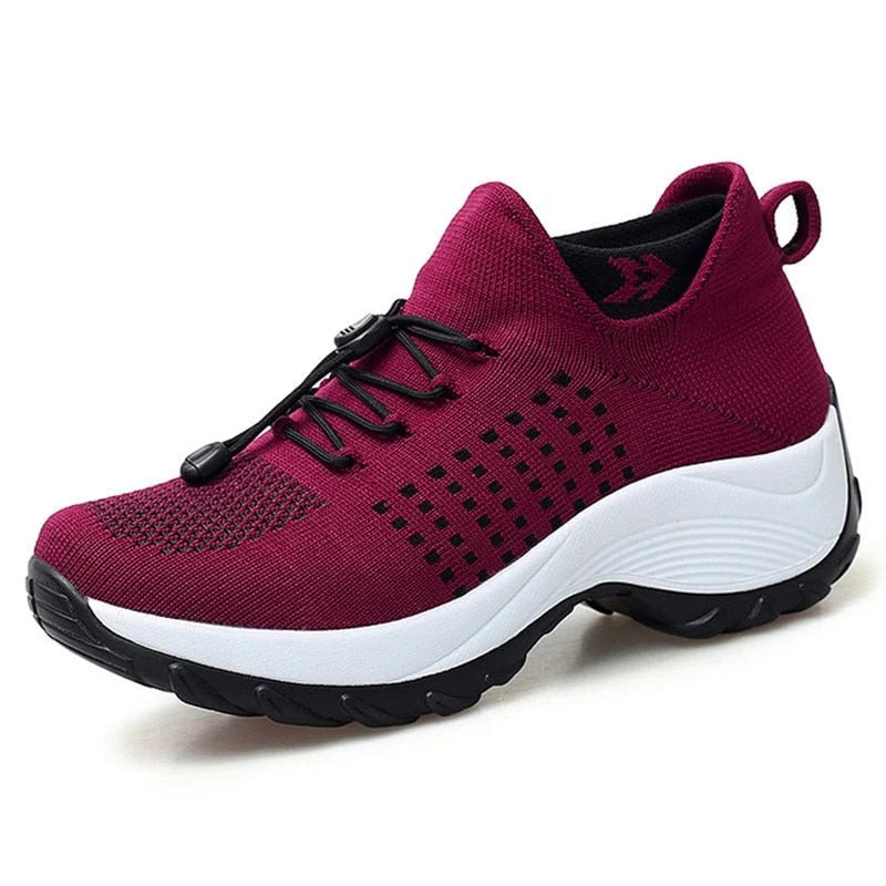 Nuana Lena | Damen Orthopädische Gedämpfte Schnürsenkel Plateau-Sneaker