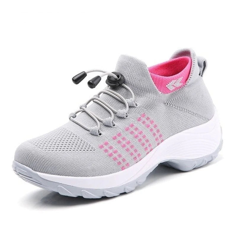 Nuana Lena | Damen Orthopädische Gedämpfte Schnürsenkel Plateau-Sneaker
