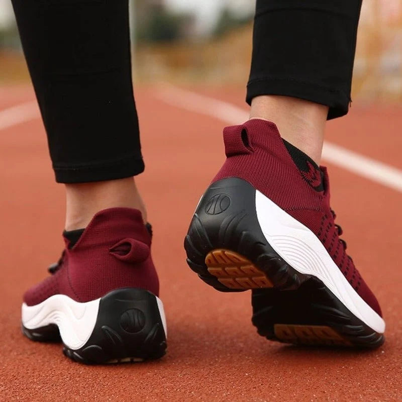 Nuana Lena | Damen Orthopädische Gedämpfte Schnürsenkel Plateau-Sneaker