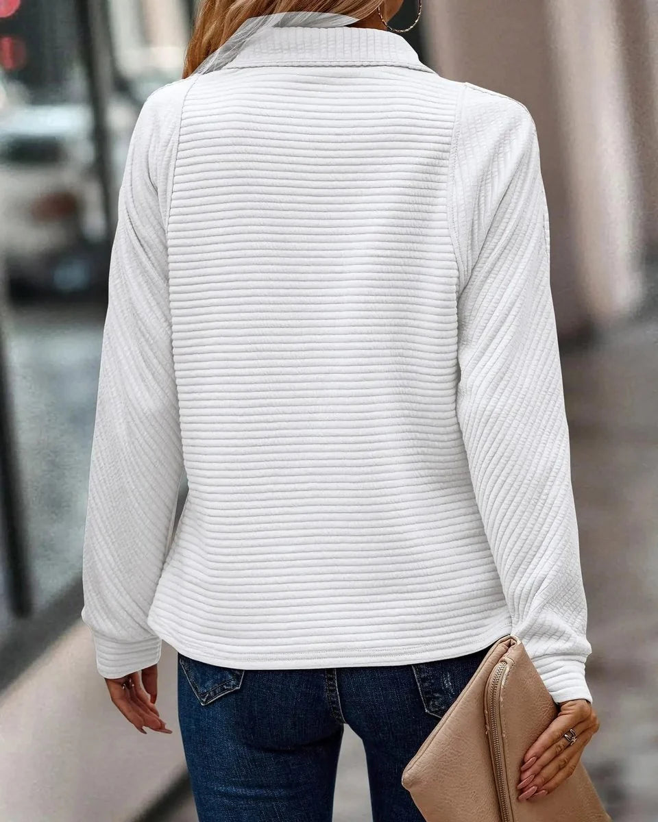 Nuana Mia Damen Strickpullover Reißverschluss Stehkragen Langarm